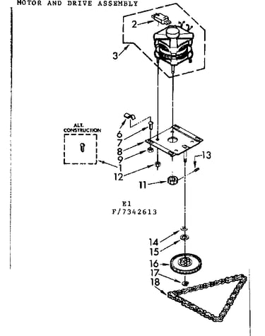 Motor and drive assembly