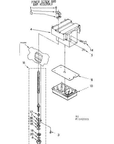 Power screw and ram asm
