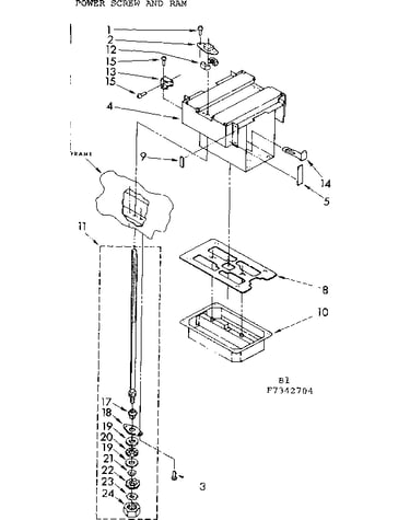 Power screw and ram assembly