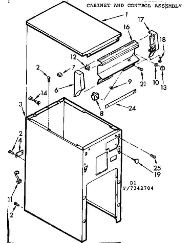 Cabinet and control assembly