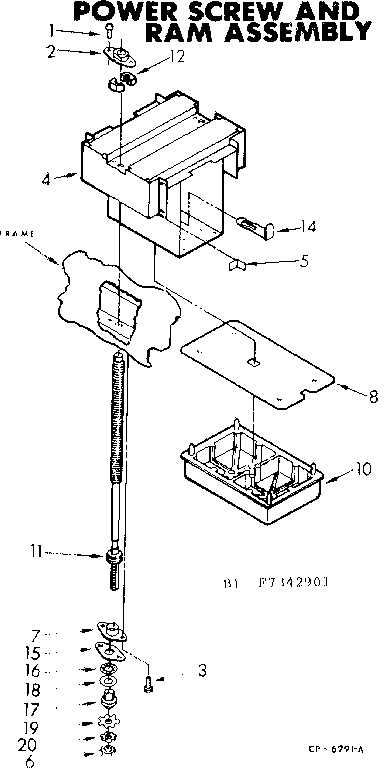 Power screw and ram assembly