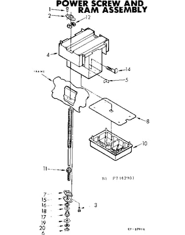 Power screw and ram assembly