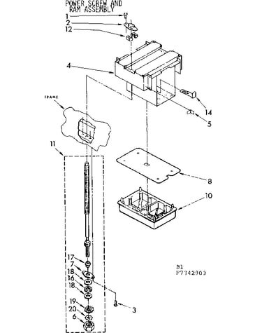 Power screw and ram assembly