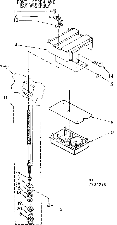 Power screw and ram asm