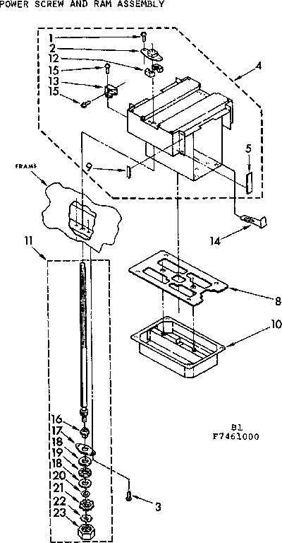 POWER SCREW AND RAM ASSEMBLY