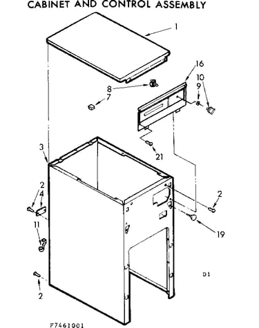 Cabinet and control assembly