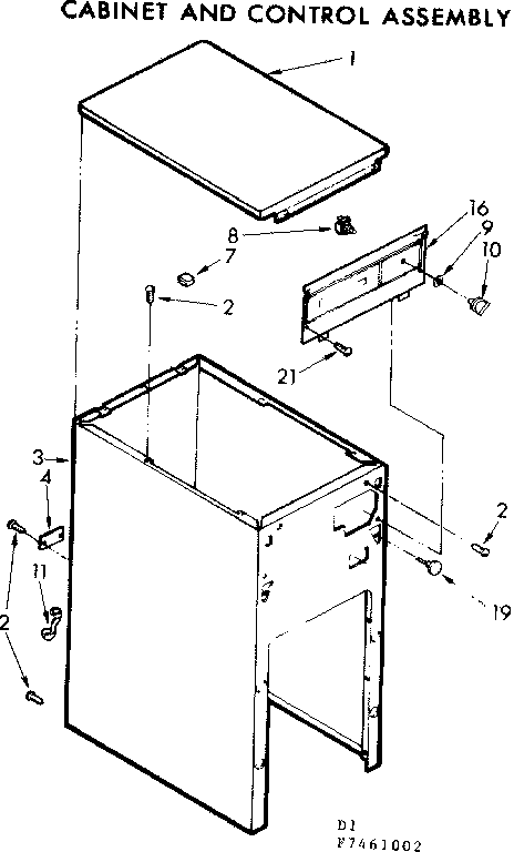 Cabinet and control assembly