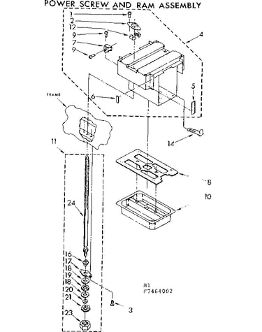 Power screw and ram assembly