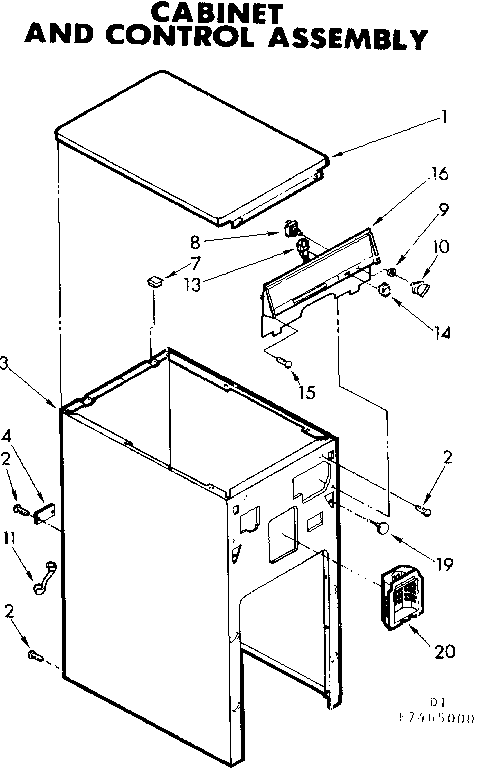 Cabinet and control assembly