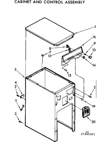 Cabinet and control assembly