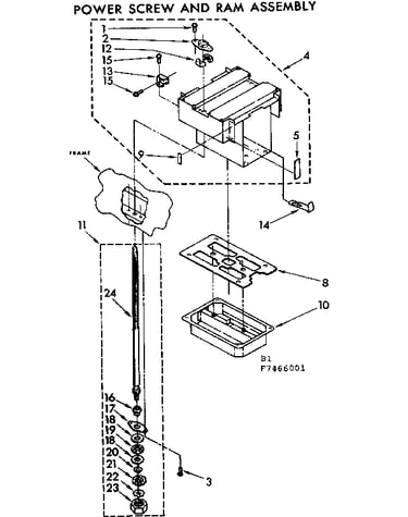 Power screw and ram assembly