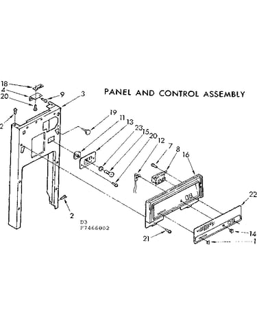 Panel and control assembly