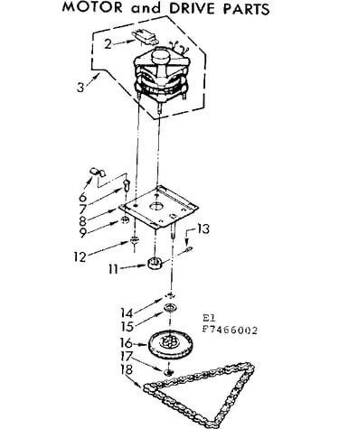 Motor and drive parts