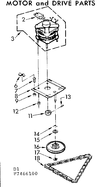 Motor and drive parts