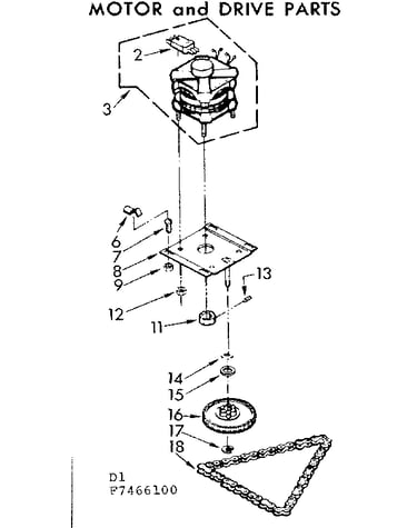 Motor and drive parts