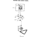Kenmore 6657466101 motor and drive parts diagram