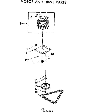 Motor and drive parts