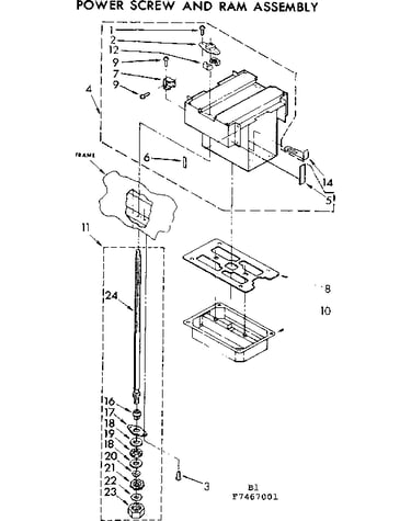 Power screw and ram assembly