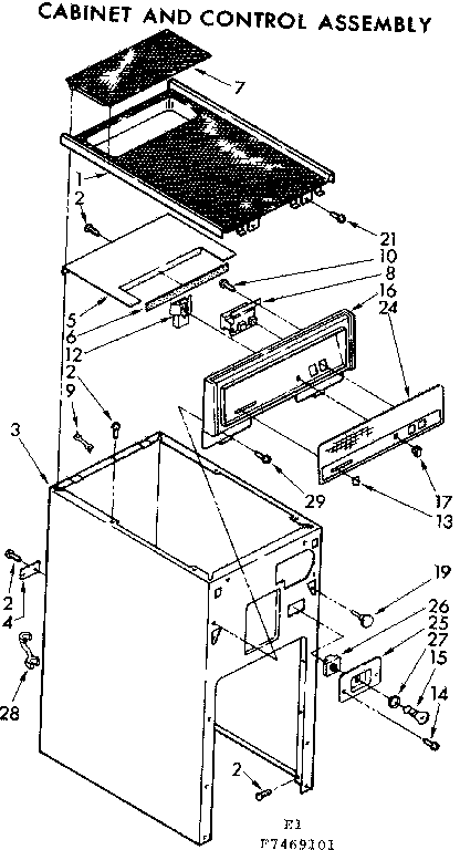 Cabinet and control assembly
