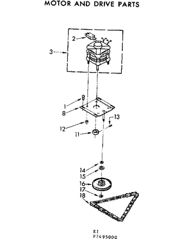 Motor and drive parts