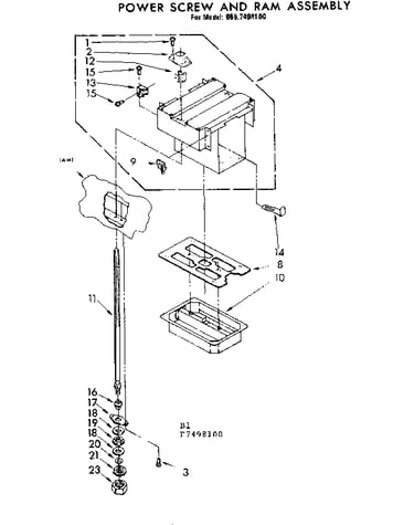 Power screw and ram assembly