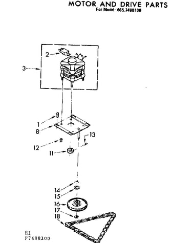 Motor and drive parts