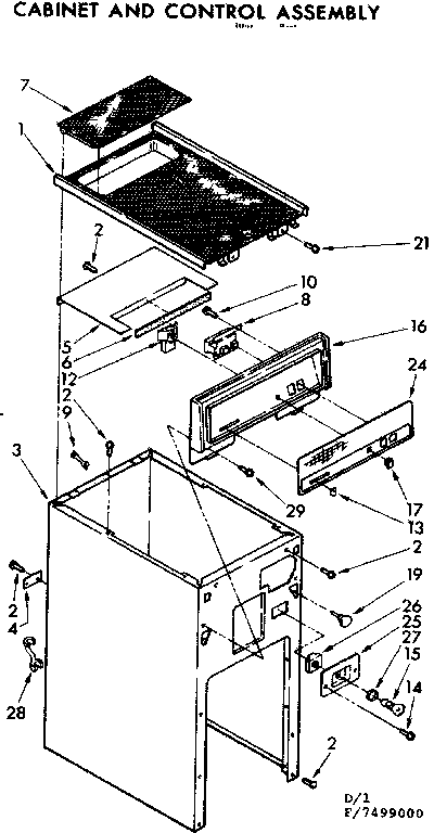 Cabinet and control assembly