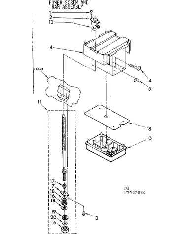 Power screw and ram assembly