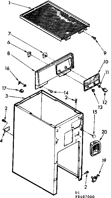 Cabinet and control assembly