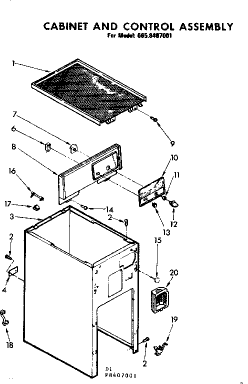 CABINET AND CONTROL ASSEMBLY