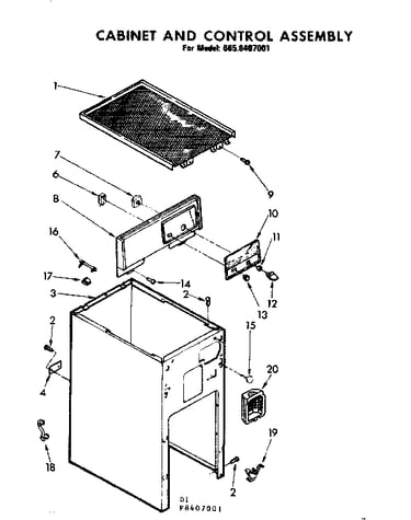 Cabinet and control assembly
