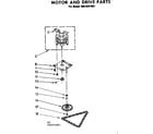 Kenmore 6658407001 motor and drive parts diagram
