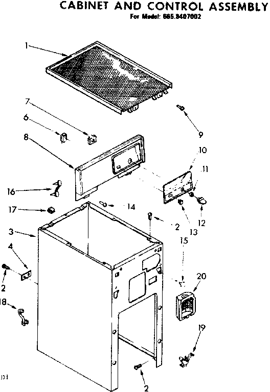 Cabinet and control assembly