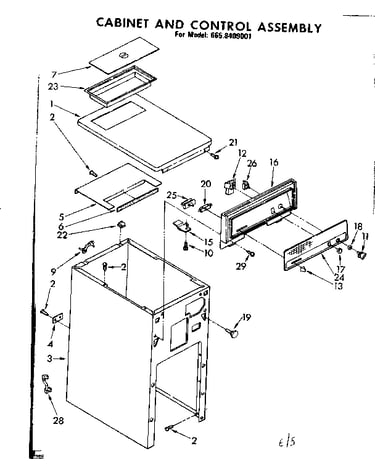 Cabinet and control parts