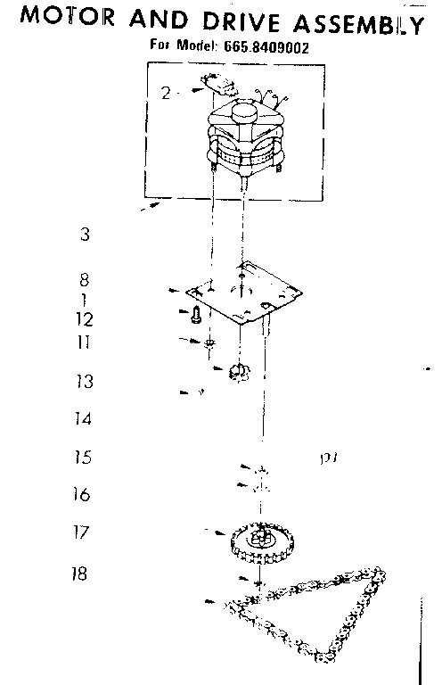Motor and drive assembly