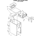 Kenmore 6658409003 cabinet and control parts diagram