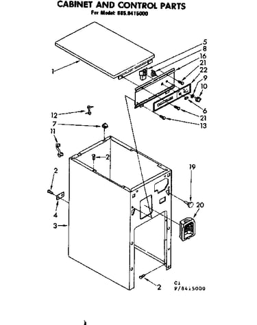 Cabinet and control parts