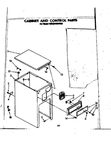 Cabinet and control parts