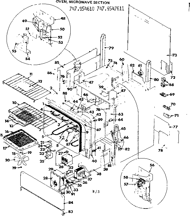 Oven microwave section