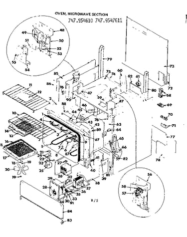 Oven microwave section
