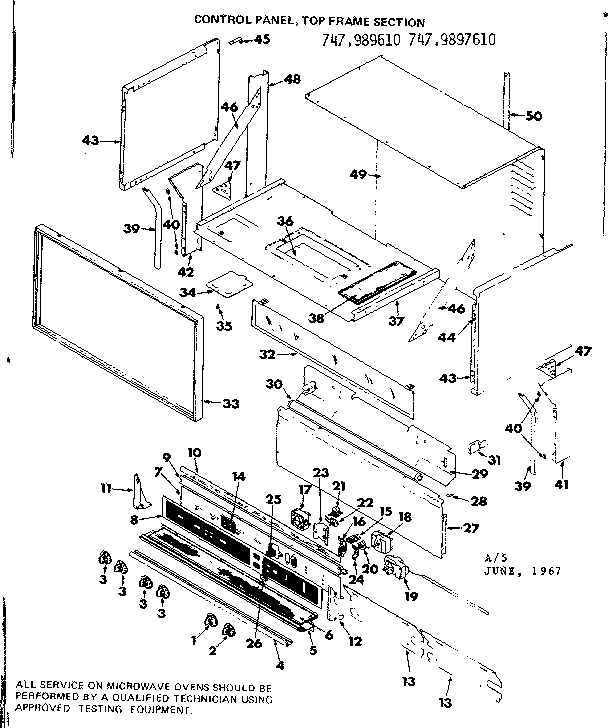 CONTROL PANEL TOP FRAME SECTION