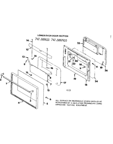 Lower oven door section