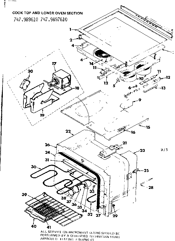 COOK TOP AND LOWER OVEN SECTION