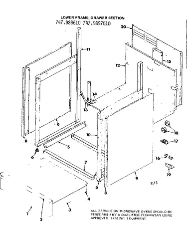 Lower frame and drawer section