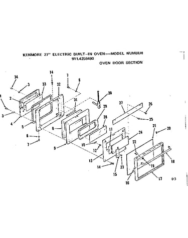 Oven door section