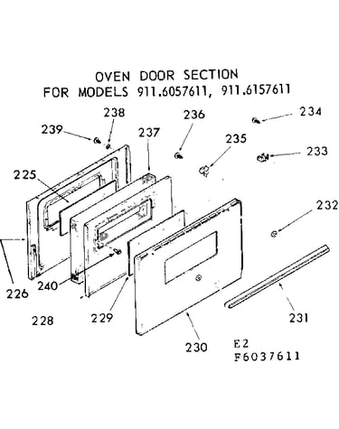 Oven door section
