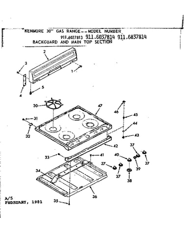 Backguard and main top section