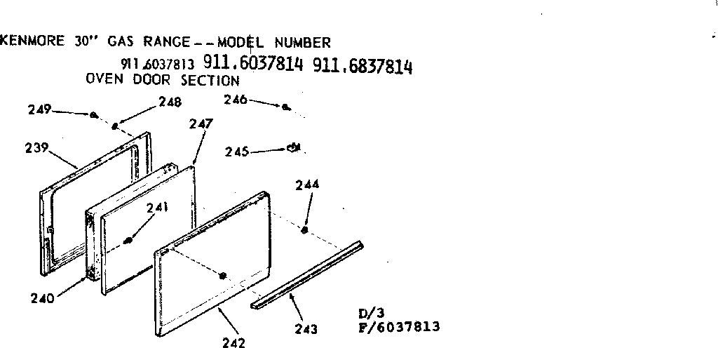 Oven door section