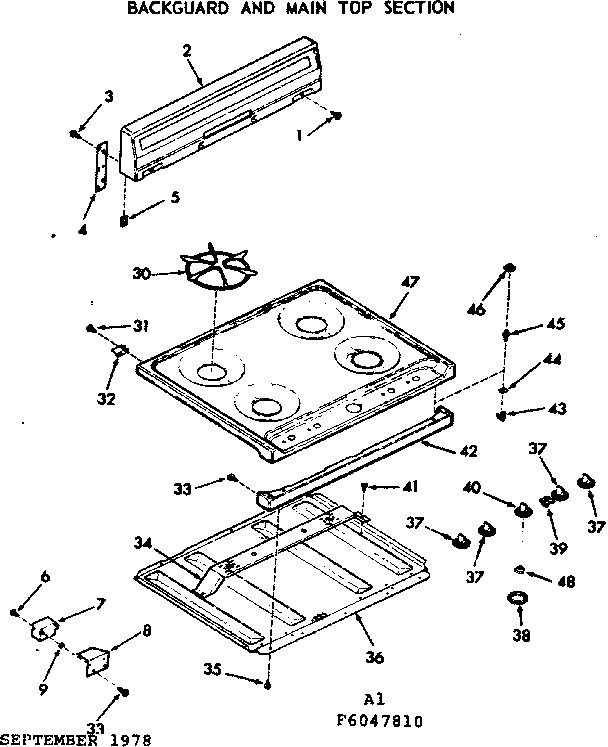 Backguard and main top section