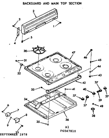 Backguard and main top section
